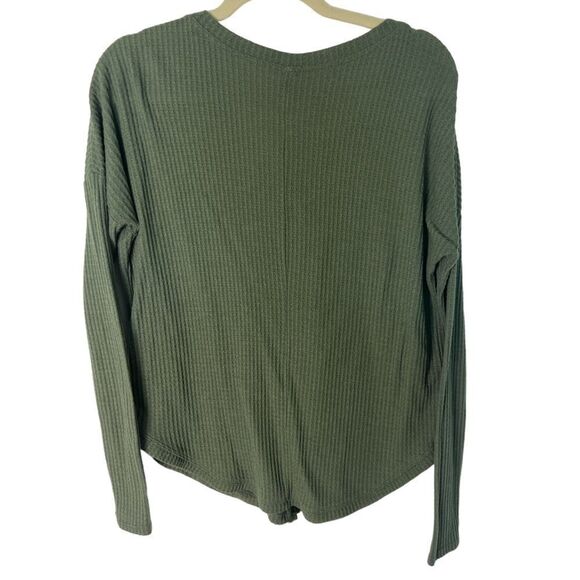 Wild Fable Waffle Knit Button Front Tie Up Shirt - Picture 4 of 7